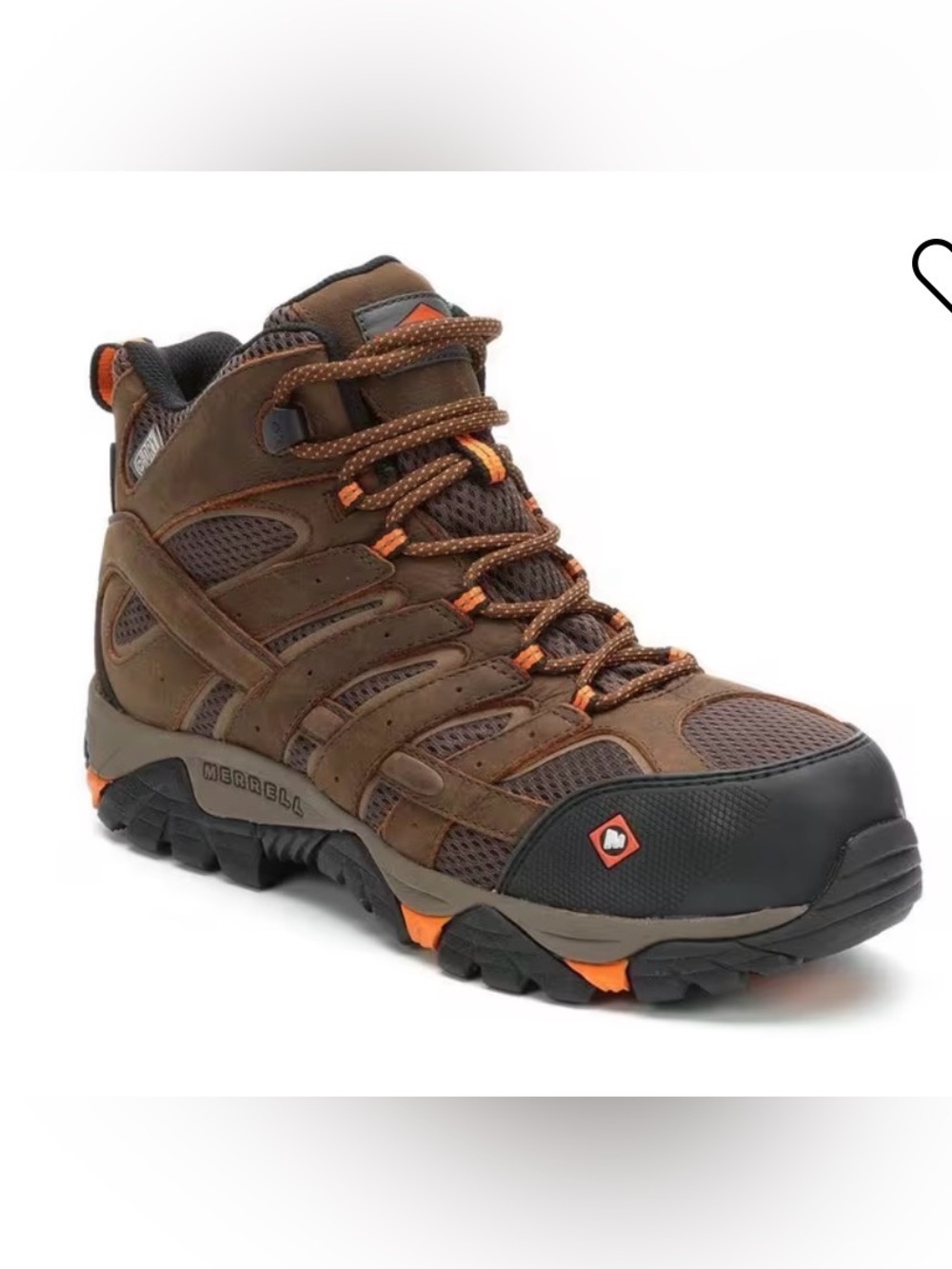 Merrell Men's Brown Hiking Shoe with Orange Accents